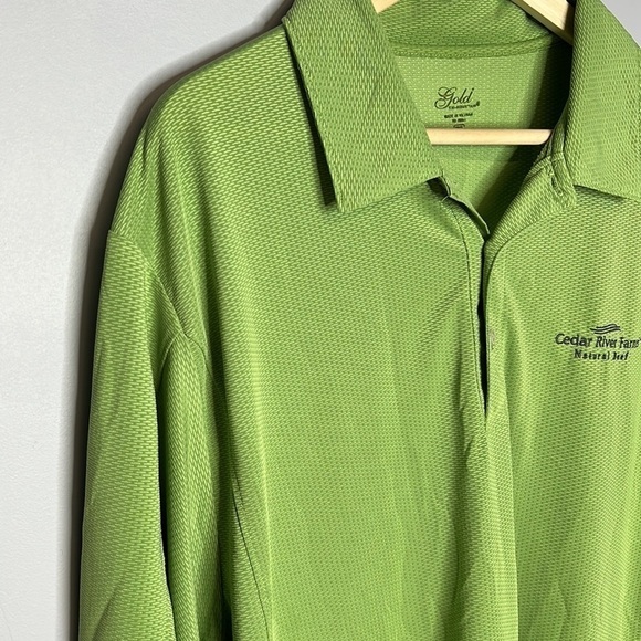 GOLD TRI-MOUNTAIN 2XL GREEN GOLF POLO SHIRT - Picture 2 of 7